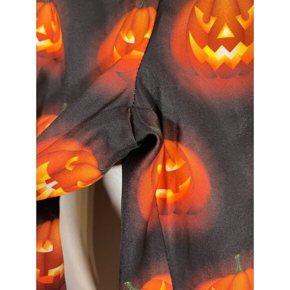H&M Pant Men Black Halloween Costume Work Wear Orange Pumpkin Straight Modern 80 - Picture 4 of 9